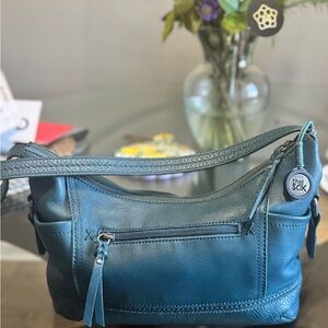 The Sak Ocean Blue Leather Shoulder Bag
